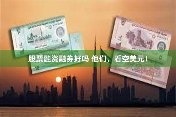 股票融资融券好吗 他们，看空美元！